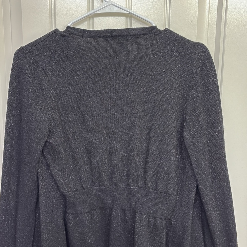 White House Black Market black shimmer cardigan - Picture 8 of 9